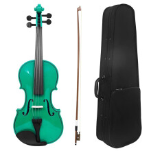 4/4 Acoustic Violin Solid Wood Green Violin with Soft Case Bow Strings Musical Instrument Gift