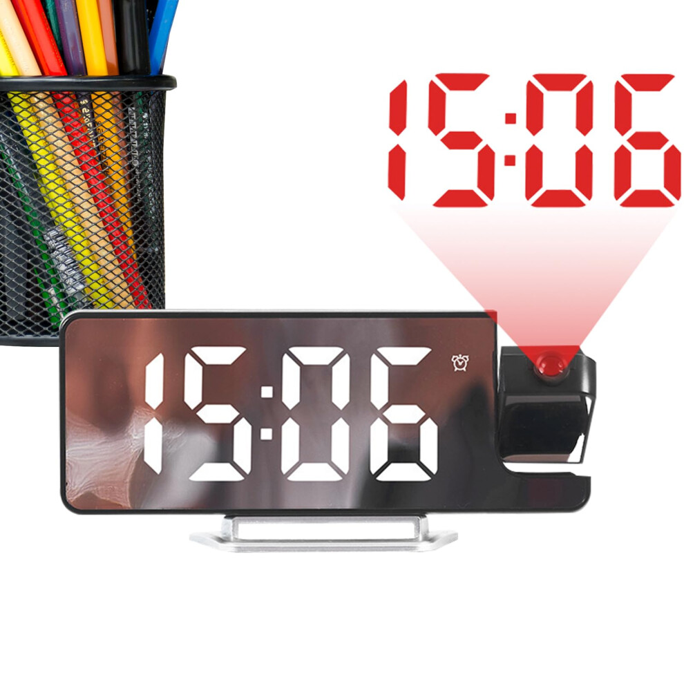 Projektor Wecker - Digitaler Projektor Wecker Mit Automatischer Helligkeitsanpassung Für Teenager Kinderzimmer Und Wohnzimmer White Light