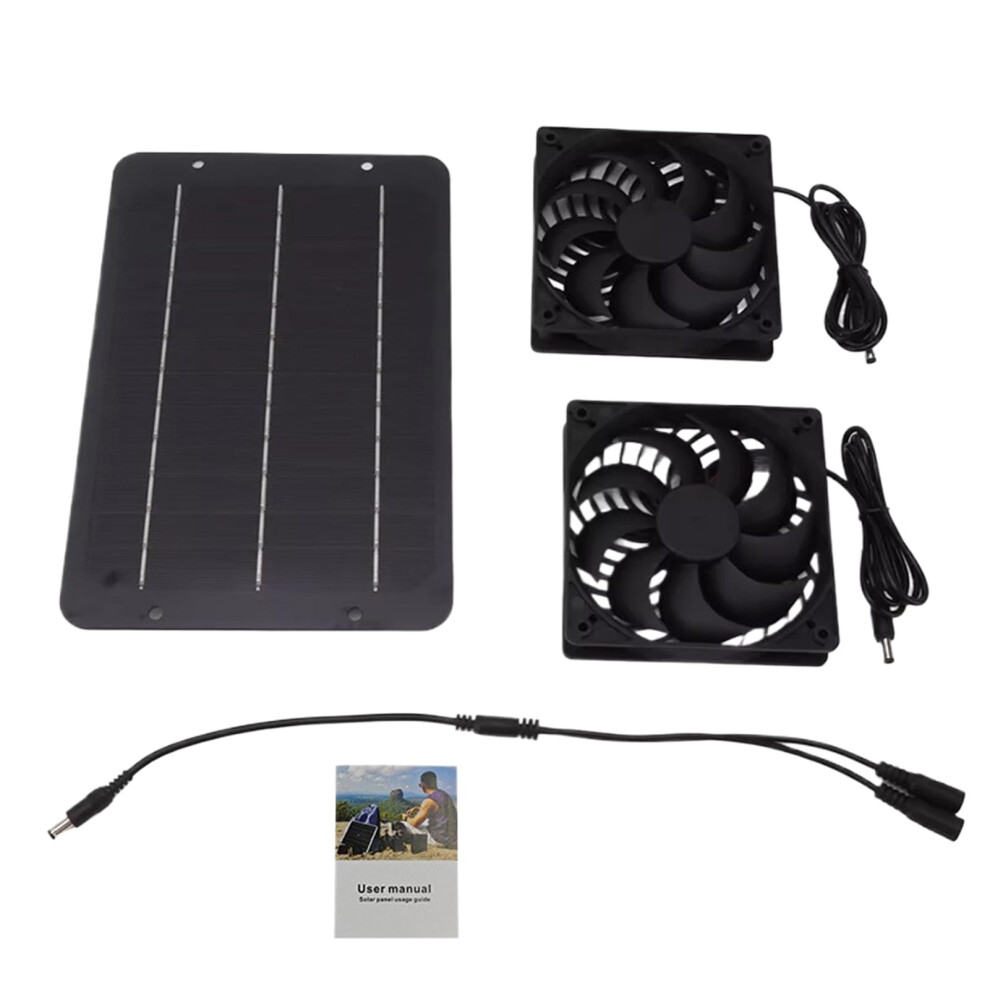 Solar-Powered Double Fan For Chicken Coop - Lightweight Cooling Ventilator With Exhaust System For Camping And Picnics 6038364701381