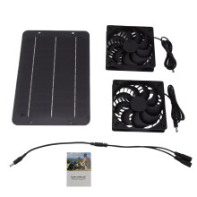 Outdoor Solar Fan for Chicken Coop, 10.63"x6.89"x0.12" Air Exhaust Kit, Powerful Ventilation for Camping, RV, Greenhouse