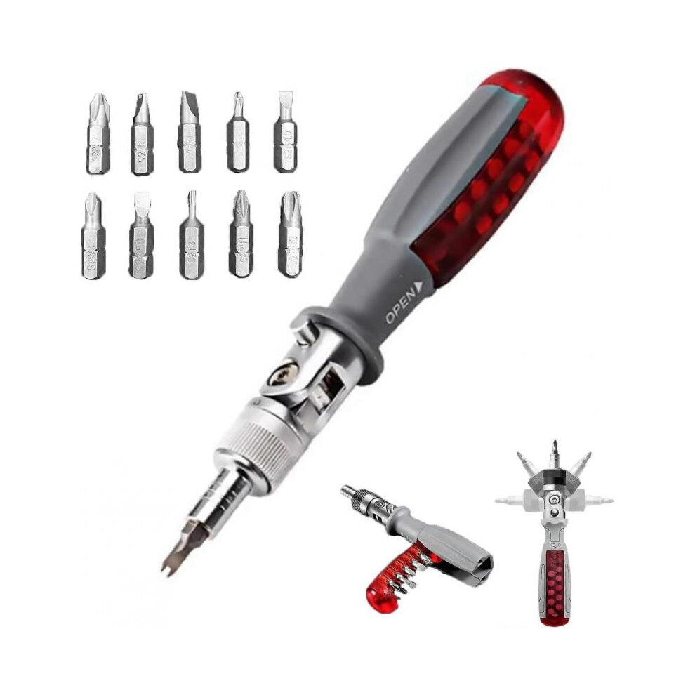 10 In 1 Multi-Angle Ratchet Screwdriver, Craftsman Ratcheting Screwdriver