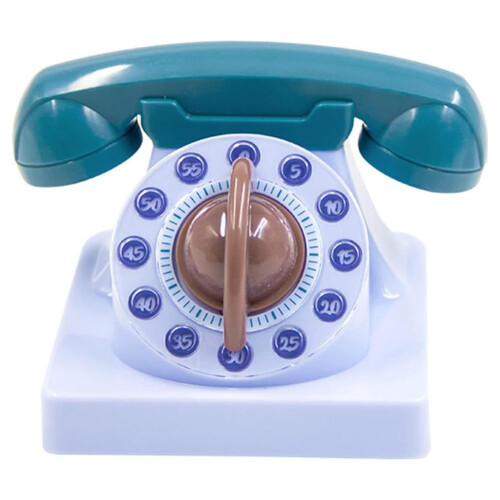 360-Degree Rotating Mechanical Timer Cartoon Phone Design for Kids Learning Organizer, Educational Tool for Study Time Management