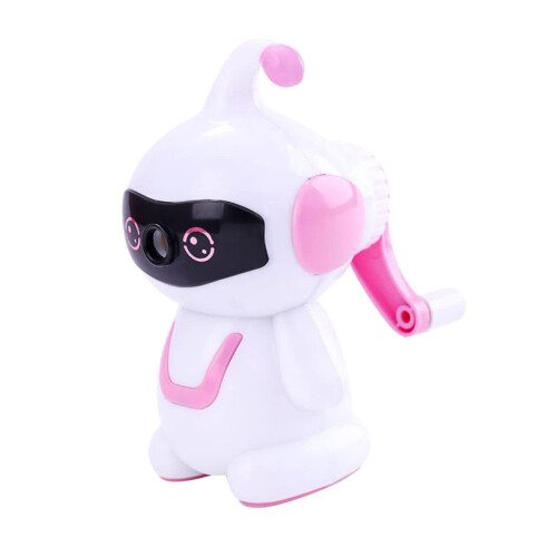 Robot Pencil Sharpener Cartoon Design, Durable Plastic Sharpener for Standard and Jumbo Pencils, Multi-Size Compatibility