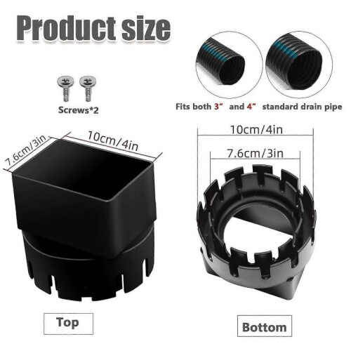 (3*4, Black) Downspout Adapter 3''x4' Garden 2" X 3" Downspout Adapter 1