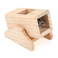 Hamster Play Toy Wooden Rocker Tube for Hamsters Guinea Pigs and Bunnies Climbing Game Pet Playground Pen