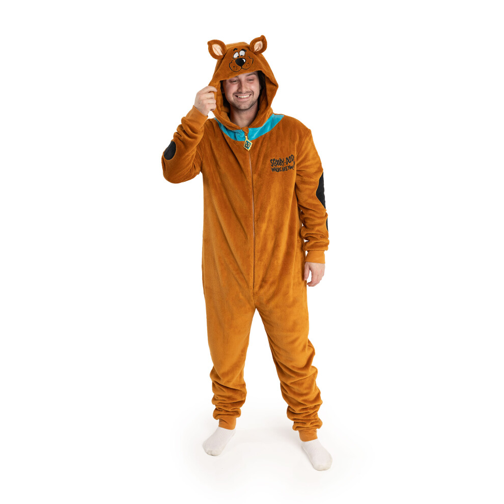 New Scooby Doo Men's ) Onesie (Unisex ) Brown Small