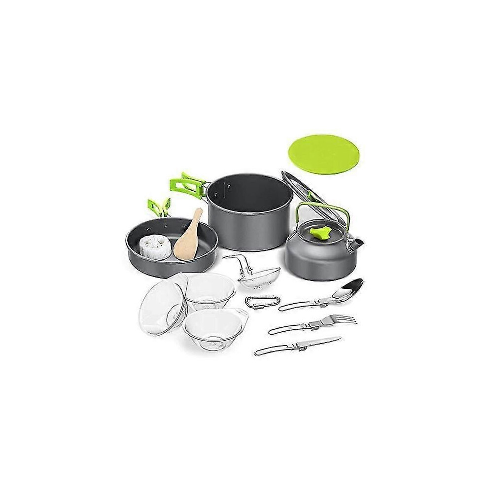 Camping Cookware Set 14 Piece Stainless Steel Camping Cookware Cooking equipment for outdoor hiking