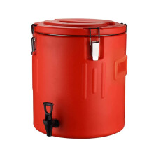 Stainless Steel Insulated Bucket With Faucet 20L, Large Red Commercial Stall Tea Urn For Hot Water Catering Family Parties
