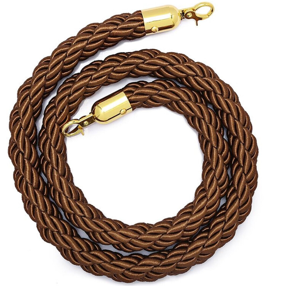 Warteschlangen-Seilbarriere 2M Bruin, Geflochtenes Hanfseil Mit Haken, Crowd Control-Seil Fã¼R Warteschlangenteiler 6947110567204