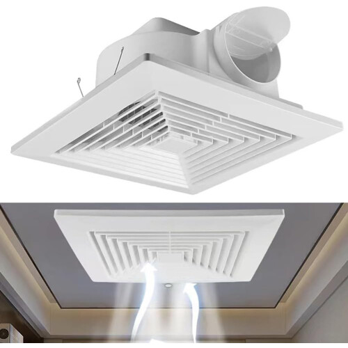 Integrated Ceiling Ventilation System 20x20 cm for Noisy Environments, Quiet Operation, Home Airflow Solution 2