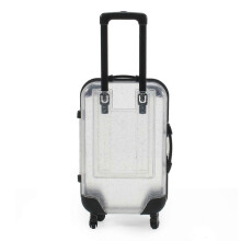 (Wit) Mini-koffer voor kinderen met intrekbare handgreep, grote capaciteit, transparant, 4 spinnerwielen,