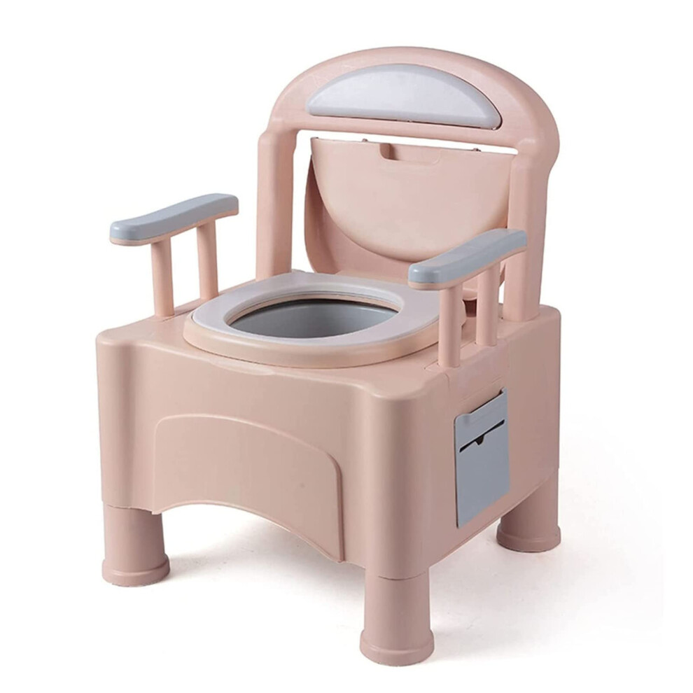 Toilettenstuhl mit Doppelkissen, Abnehmbare Armlehnen, Rutschfeste FuÃpolster, HÃ¶henverstellbarer Sitz, Khaki