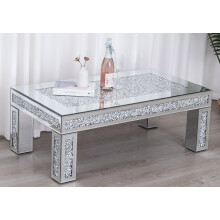 Rectangular Diamond Mirrored Crystal Coffee Table