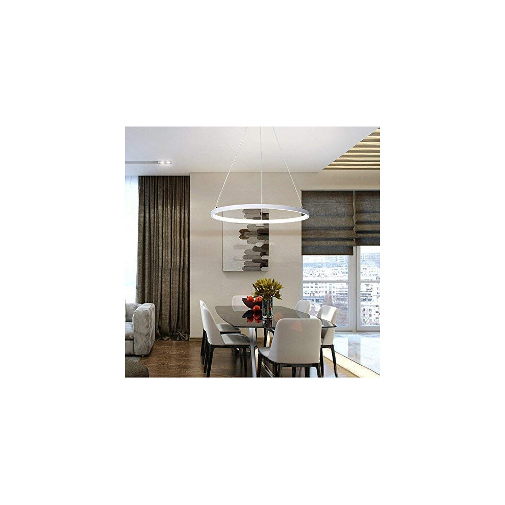 Modern LED Pendant Light 22W Dimmable Round Aluminium Lamp 40cm for Dining Room Kitchen Bedroom with Remote Control-image-OPC-PK2P6Y7-NEW