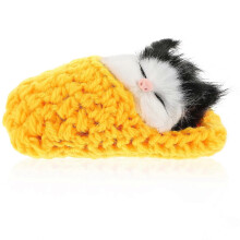 Stern Schlafende Katze im Pantoffel Puppenspielzeug Mini Kätzchen im Schuh mit Miaugeräuschen Dekor