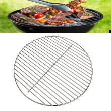 Round Cooking Grate 40 cm, Chrome-Plated Steel, Stainless Steel Grill Grate for Camping, Picnic, Garden Use