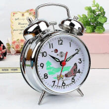 (Silver) Vintage Animated Pecking Chicken Hen Alarm Clock, Classic Mechanical Alarm Clock Wnq
