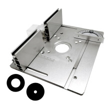 Aluminium Router Table Insert Plate with Mitre Gauge, Sliding Aluminium Fence for Woodworking Benches, Compatible with Standard Routers