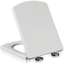 Soft Close Toilet Seat Square White 360 Adjustable Hinge Quick Release 37X47CM Compatible with Ideal Standard Toilets
