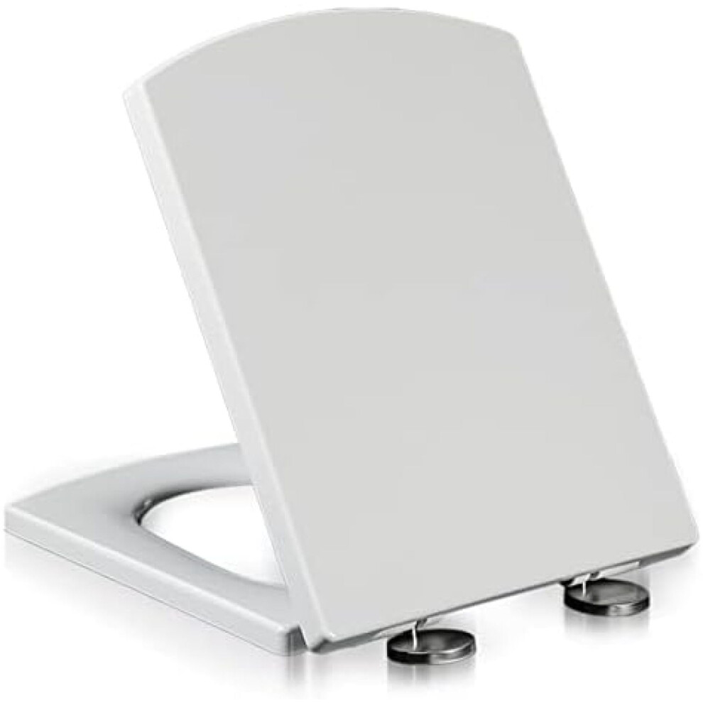 Soft Close Toilet Seat Square White 360 Adjustable Hinge Quick Release 37X47cm Compatible With Ideal Standard Toilets 6482260069470