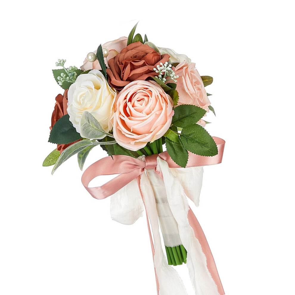 Elegant Silk Bridal Bouquet, Wedding Accessories for Bridesmaids, Floral Handheld Flower Arrangement-image-OPC-PK2PDHV-NEW