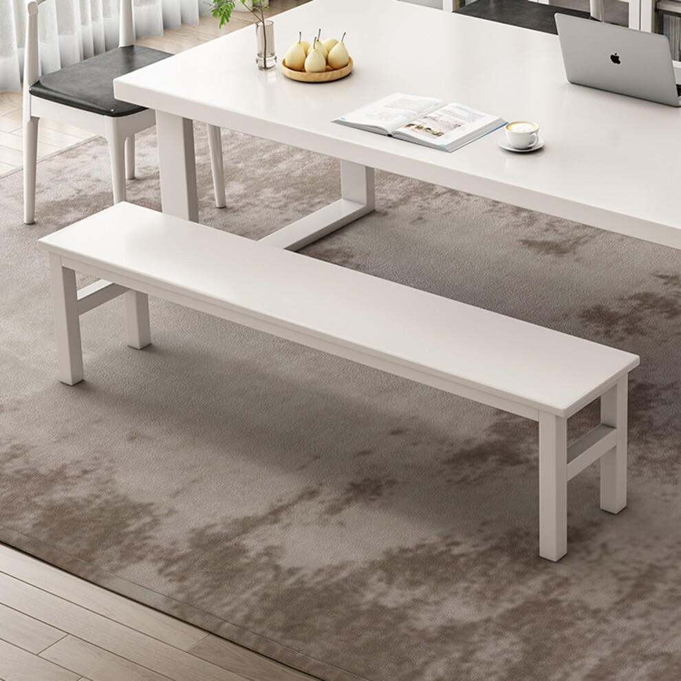 Rustic Farmhouse Wooden Bench 160cm White Narrow Entryway Dining Room Kitchen Bedroom with Rounded Corners End of Bed-image-OPC-PK2PDSN-NEW