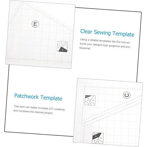 Patchwork Template Sewing Templates Set - 19X12.5cm Square Quilting Ruler for DIY Fabric Projects and Quilting 1