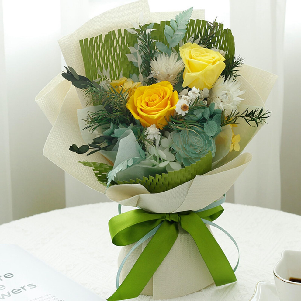 Gifts For Women, Preserved Real Rose Bouquet For Birthday, Valentine's Day, Mother's Day, Wedding Anniversary Green