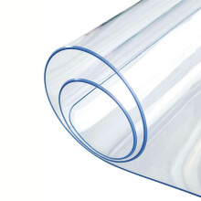 Transparent PVC Tablecloth 50x80cm, 2mm Thick, Heat Resistant, Rectangular Protective Cover for Wooden Kitchen Tables