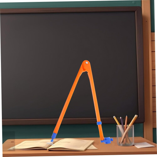 Plastic Compass for School Supplies - Geometry Mathematics Drawing Tool, Orange ABS, Teacher Demonstration Accessory 2