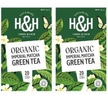 H&H Organic Imperial Matcha Green Tea - 20 Tea Bags Pack of 2
