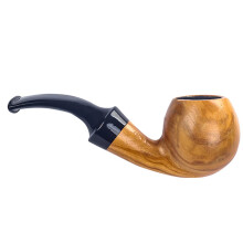 Mini Palm Pipe Small Tobacco Pipe Retro Style Handmade Bent Ebony Pipe for Smoking Gifts for Smokers Yellow