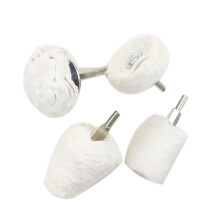 4 Pieces Wool Polishing Pad Set with Handle for Mirror Finish, Grinder Polishing Discs, Car Detailing Tool