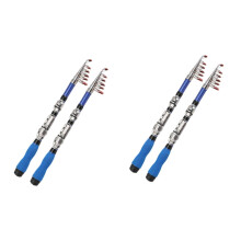 Carbon Fibre Telescopic Fishing Rods 1.7m Lightweight Freshwater Poles Compact Design Pack of 2