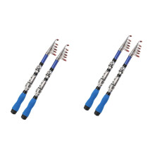 Fishing Rods for Boats Pack of 2 Telescopic Mini Sea Poles Blue 1.5m Lightweight Durable Fishing Gear