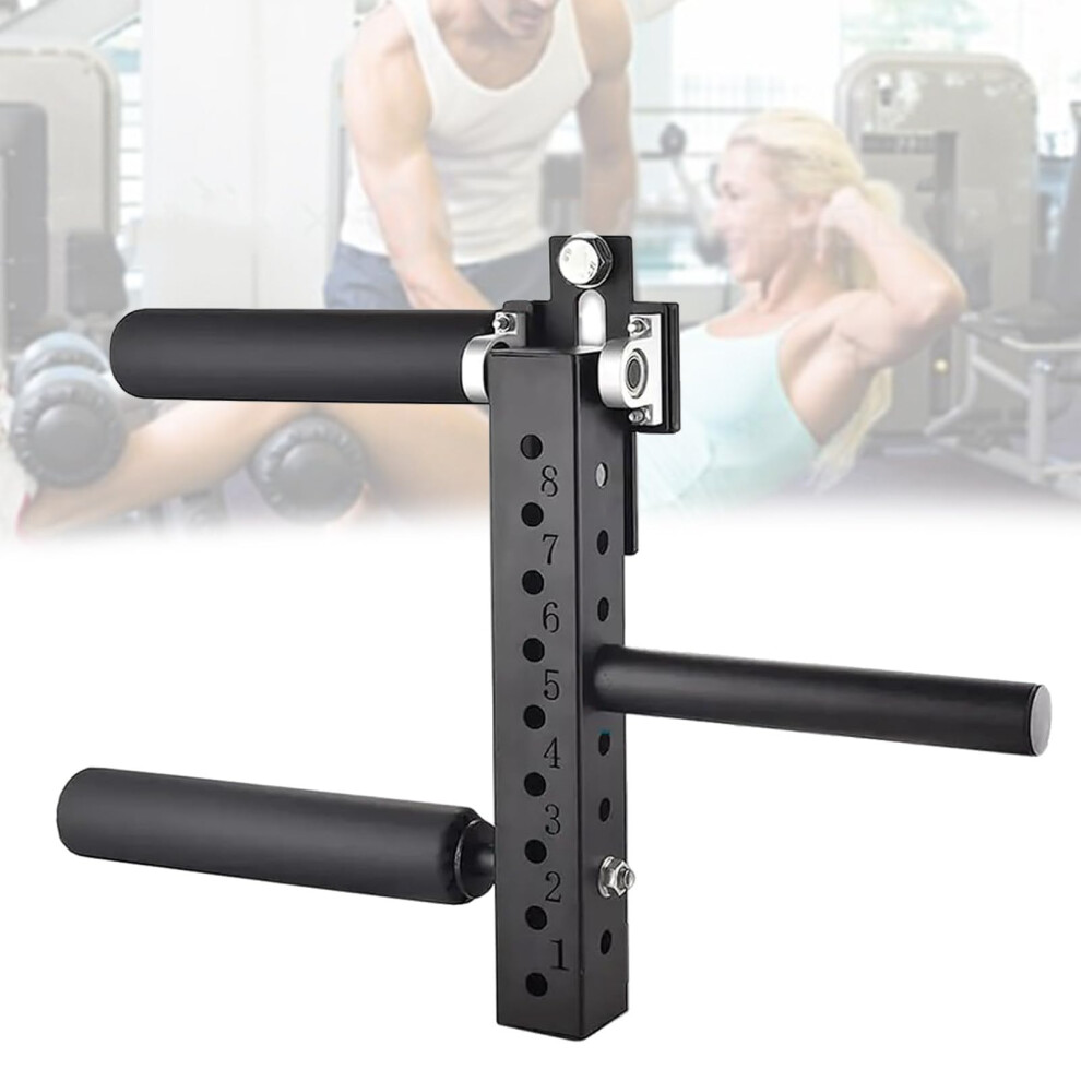 Adjustable Leg Extension Attachment for Home Gym, Compatible with Barbell Squat Racks, 5 cm Diameter, 1.8 cm Thick