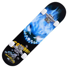 Skateboard Complete Blue Black Maple Wood Cruiser 31 x 8 Inches with Ball Bearings for Kids and Adults Beginners