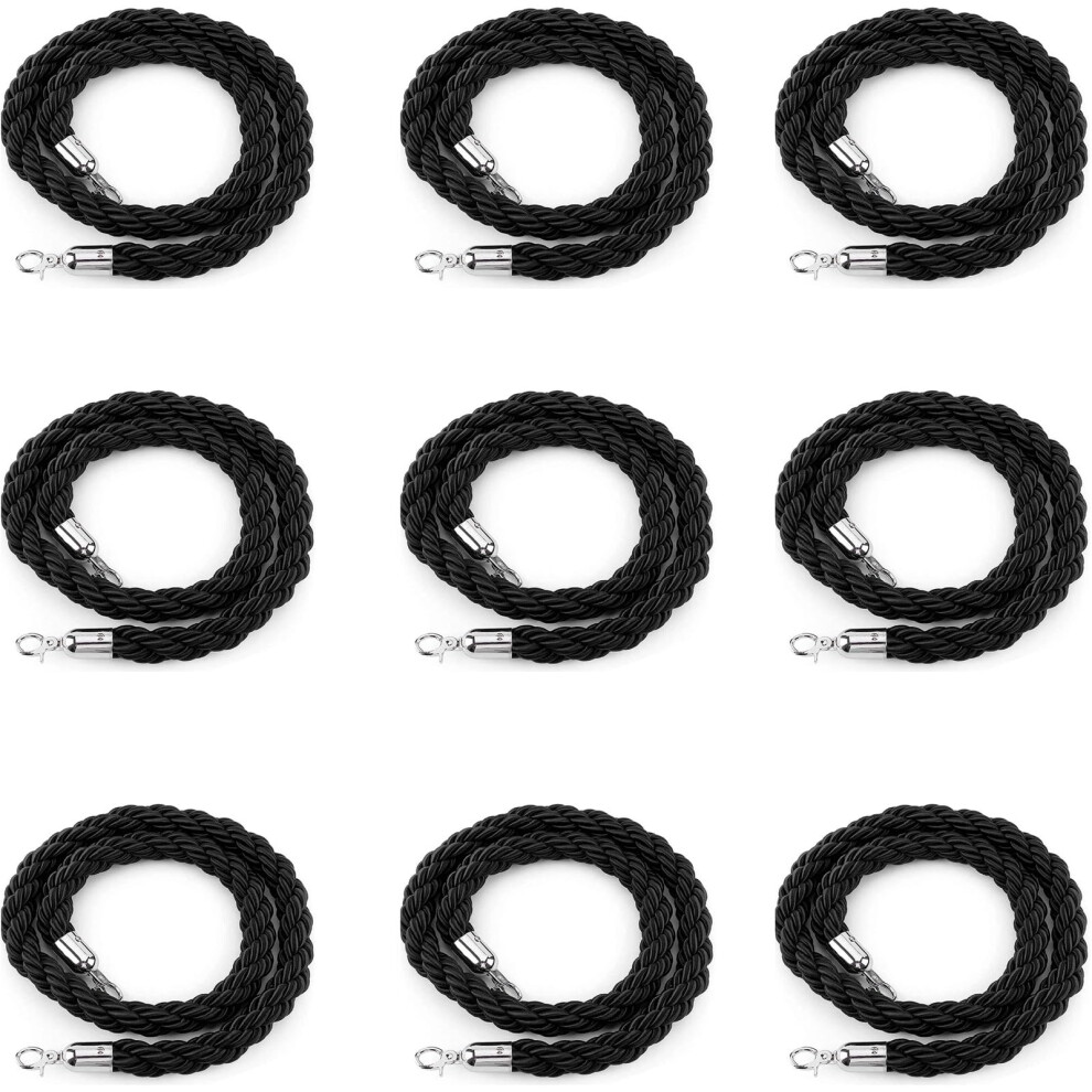 Black Twisted Hanging Rope For Crowd Control In Theaters, Braided Hemp Rope For Red Carpet Events, 1.5 To 5M Length 6947110573465