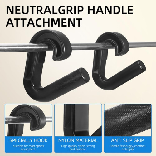 Neutral Grip Pull-Up Bar Handle, Adjustable Resistance Band Grip, Multi-Functional Angled Grip for Barbell Exercises, 90 Degree Design 2