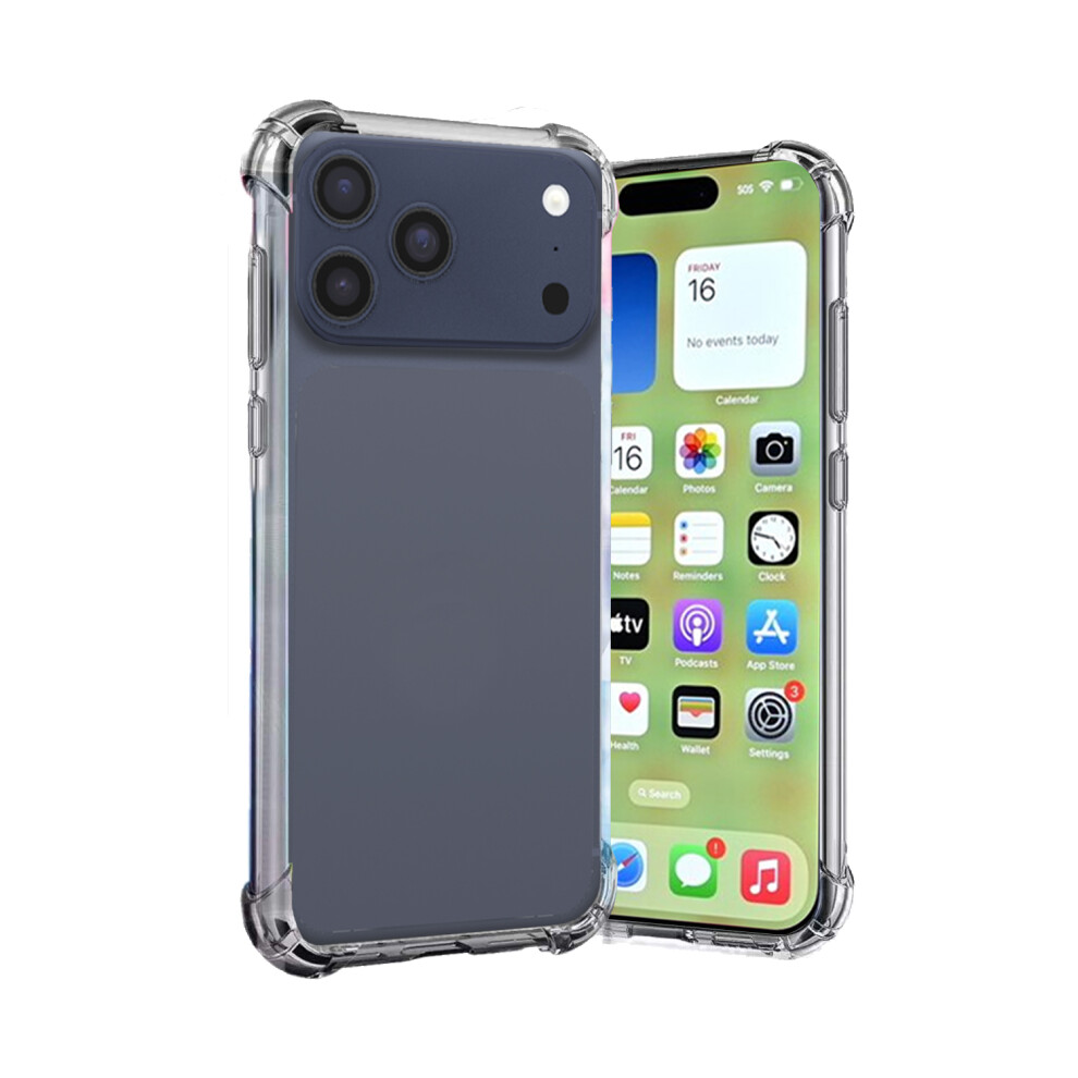 (Clear) For Apple Iphone 17 Pro Silicone Gel Tpu Phone Case Clear 3478510034469