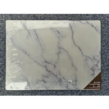 Tempered Glass Chopping Board Marble Effect White Rectangular 40x30 Cm