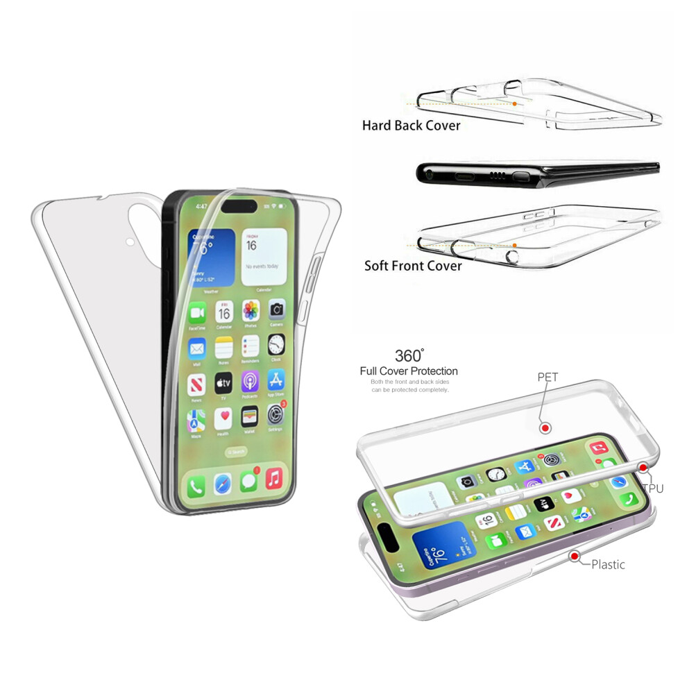 For Apple Iphone 17 360 Full Cover Front And Back Case Clear 3478515486638