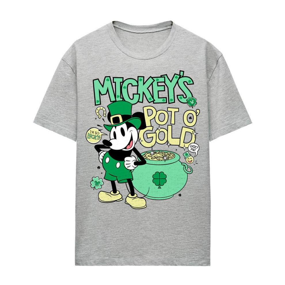 (S, Athletic) Disney Womens/Ladies Pot O Gold Mickey Mouse Heather St Patricks Day T-Shirt-image-OPC-PK2QDVZ-NEW