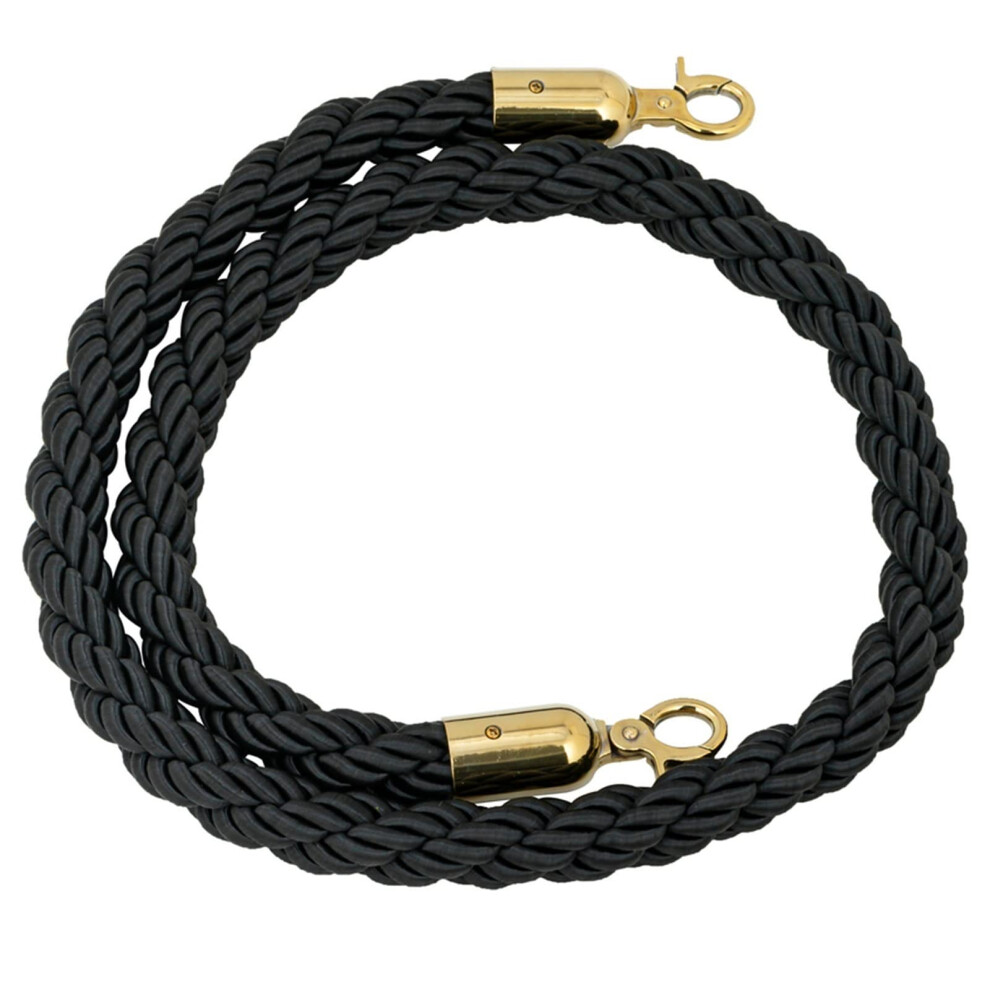 Rope Barrier Rung Rope 3M, Braided Hemp Rope Queue Barrier, Crowd Control Rope Safety Barrier In Black 6947110576336