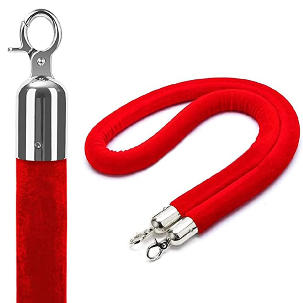 Queue Barrier Barrier Rope 3/5/10 Feet Red Velvet Barrier Rope For Crowd Control And Barrier Posts 6482260076744