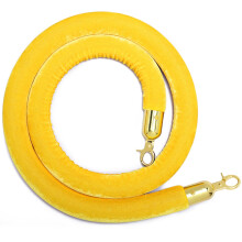 Pillar Rope Barrier Ropes for Crowd Control, Velvet Queuing Ropes, Yellow 1.5m/5ft/59in for Theatres and Events