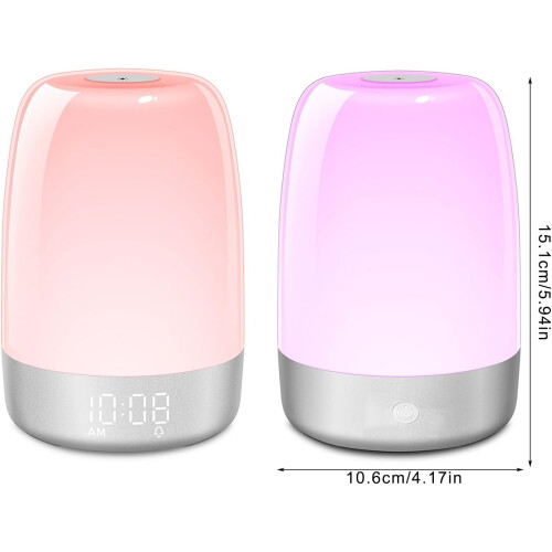 2-in-1 Sunrise Simulation Alarm Clock Night Light with Adjustable Brightness and Multiple Light Settings for Better Sleep 2