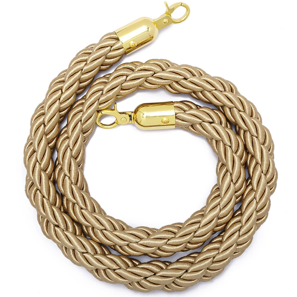 Queue Barrier Rope Gold, Braided Hemp, 10m Long, for Crowd Control and Stanchion Dividers-image-OPC-PK2QJDG-NEW