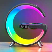 Alarm Clock with Sunrise Simulation, Wireless Charging, LED Light, Atmosphere Lamp for Heavy Sleepers, Gift for Adults