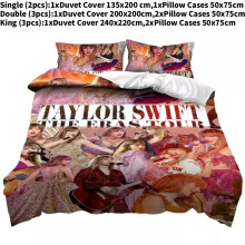 (Double(200x200cm))Taylor Swift karaktermotief print dekbedovertrek kussensloop set beddengoed slaapkamer